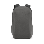 Sac à dos 20 L en RPET avec cadenas et tissus anti-coupure 15,6'' couleur gris foncé vue frontale