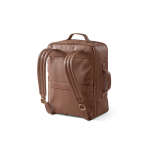Sac à dos élégant en cuir recyclé avec poche extensible pour PC 17'' couleur marron foncé deuxième vue