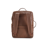 Sac à dos élégant en cuir recyclé avec poche extensible pour PC 17'' couleur marron foncé vue arrière