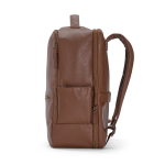 Sac à dos élégant en cuir recyclé avec poche extensible pour PC 17'' couleur marron foncé deuxième vue