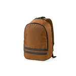 Sac à dos 18L en RPET à compartiment PC et bandes réfléchissantes couleur marron