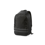Sac à dos 18L en RPET à compartiment PC et bandes réfléchissantes couleur noir