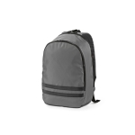 Sac à dos 18L en RPET à compartiment PC et bandes réfléchissantes couleur gris