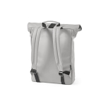 Sac à dos pour ordinateur 15,6” en cuir recyclé à dos rembourré couleur gris clair deuxième vue