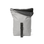 Sac à dos pour ordinateur 15,6” en cuir recyclé à dos rembourré couleur gris clair troisième vue