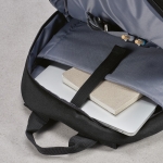 Sac à dos 18L en RPET 300D à compartiment frontal zippé 15,6” couleur noir quatrième vue