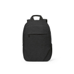 Sac à dos 18 L en RPET 300D à compartiment frontal zippé 15,6'' couleur noir vue frontale