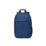 Sac à dos 18 L en RPET 300D à compartiment frontal zippé 15,6'' couleur bleu vue frontale