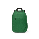 Sac à dos 18 L en RPET 300D à compartiment frontal zippé 15,6'' couleur vert vue frontale