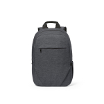 Sac à dos 18 L en RPET 300D à compartiment frontal zippé 15,6'' couleur gris foncé vue frontale
