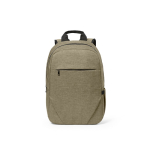 Sac à dos 18 L en RPET 300D à compartiment frontal zippé 15,6'' couleur camel vue frontale
