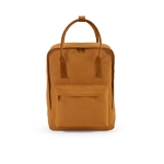 Sac à dos en coton recyclé à anses et poche frontale 450 g/m² couleur marron