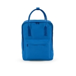 Sac à dos en coton recyclé à anses et poche frontale 450 g/m² couleur bleu