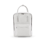 Sac à dos en coton recyclé à anses et poche frontale 450 g/m² couleur blanc