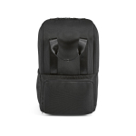 Sac à dos 18 L en polyester recyclé avec compartiment pour ordinateur couleur noir deuxième vue frontale