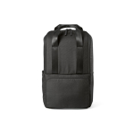 Sac à dos 18 L en polyester recyclé avec compartiment pour ordinateur couleur noir vue frontale