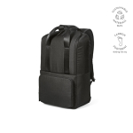 Sac à dos 18 L en polyester recyclé avec compartiment pour ordinateur couleur noir