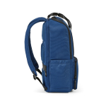 Sac à dos 18 L en polyester recyclé avec compartiment pour ordinateur couleur bleu troisième vue