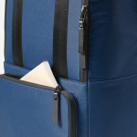 Sac à dos 18L en polyester recyclé à compartiment pour ordinateur couleur bleu troisième vue detaillée