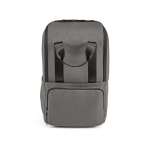 Sac à dos 18 L en polyester recyclé avec compartiment pour ordinateur couleur gris deuxième vue frontale