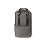 Sac à dos 18 L en polyester recyclé avec compartiment pour ordinateur couleur gris vue frontale