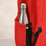 Sac à dos pour ordinateur portable 15,6” en RPET à finition ripstop couleur rouge vue détaillée
