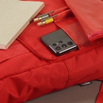 Sac à dos 20L urbain en RPET à fermeture à enroulement à boucle couleur rouge quatrième vue detaillée