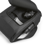 Sac à dos 20L en cuir synthétique à compartiment pour PC rembourré couleur noir troisième vue detaillée