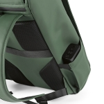 Sac à dos 20L en cuir synthétique à compartiment pour PC rembourré couleur vert troisième vue detaillée