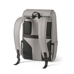 Sac à dos 20 L en cuir synthétique à compartiment pour PC rembourré couleur gris clair deuxième vue