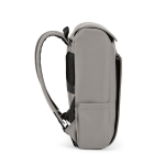 Sac à dos 20 L en cuir synthétique à compartiment pour PC rembourré couleur gris clair troisième vue