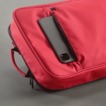 Sac à dos pour PC 15,6” en cuir synthétique à dos rembourré couleur bordeaux troisième vue