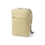 Sac à dos pour PC 15,6” en cuir synthétique à dos rembourré couleur beige