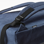 Sac à dos en coton recyclé avec détails en similicuir 25L couleur bleu vue détaillée