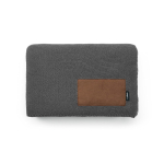 Plaid en laine et plastique recyclé avec écusson personnalisé 270 g/m2 couleur gris foncé vue frontale