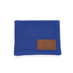 Couverture en coton recyclé à écusson personnalisable 200 g/m² couleur bleu deuxième vue