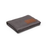 Couverture en coton recyclé à écusson personnalisable 200 g/m² couleur gris foncé
