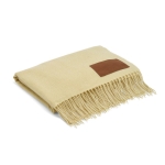 Couverture extra douce en RPET à écusson personnalisable 180 g/m² couleur beige