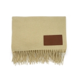 Couverture extra douce en RPET à écusson personnalisable 180 g/m² couleur beige deuxième vue