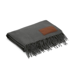 Couverture extra douce en RPET à écusson personnalisable 180 g/m² couleur gris foncé
