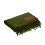 Couverture extra douce en RPET à écusson personnalisable 180 g/m² couleur vert militaire