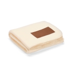 Couverture écologique en RPET à écusson personnalisable 180 g/m² couleur beige