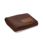 Couverture écologique en RPET à écusson personnalisable 180 g/m² couleur marron foncé