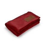 Couverture en RPET extra douce à écusson imprimable 240 g/m² couleur bordeaux troisième vue