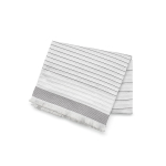 Plaid en coton recyclé à rayures 220 g/m2 couleur gris foncé vue frontale