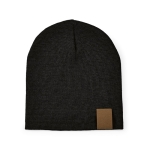 Bonnet durable en RPET idéal pour les froides journées d'hiver couleur noir vue frontale