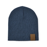 Bonnet durable en RPET idéal pour les froides journées d'hiver couleur bleu vue frontale