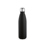 Gourde personnalisable isotherme et antifuite en inox recyclé 500 ml couleur noir vue frontale