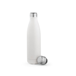 Gourde en acier inoxydable recyclé à bouchon étanche 500 ml couleur blanc deuxième vue