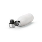 Gourde en acier inoxydable recyclé à bouchon étanche 500 ml couleur blanc troisième vue
